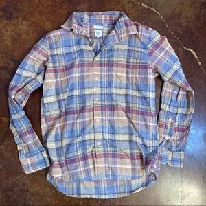 Men’s Gap Plaid Button Front Long Sleeve Shirt